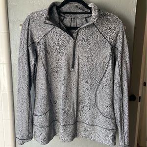 B & W pattern half zip lululemon jacket